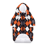 Halloween Argyle Pattern Print Dog Zip Up Hoodie