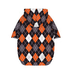 Halloween Argyle Pattern Print Dog Zip Up Hoodie