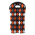 Halloween Argyle Pattern Print Double Neoprene Wine Tote