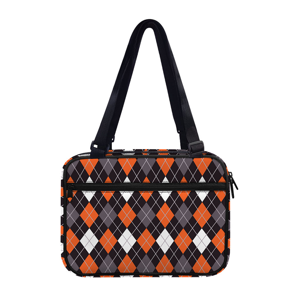 Halloween Argyle Pattern Print Double Strap Bible Bag