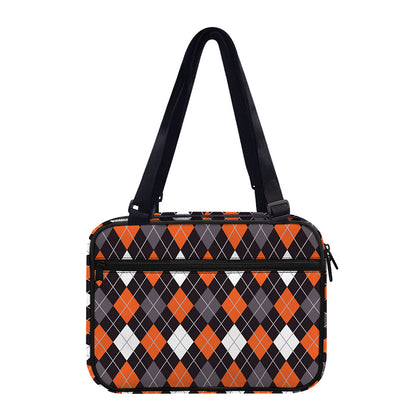 Halloween Argyle Pattern Print Double Strap Bible Bag