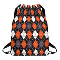 Halloween Argyle Pattern Print Drawstring Backpack