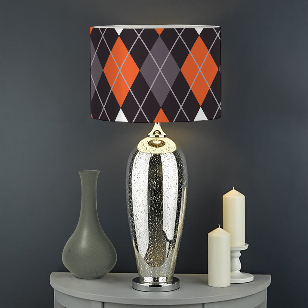 Halloween Argyle Pattern Print Drum Lamp Shade