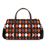 Halloween Argyle Pattern Print Duffle Bag