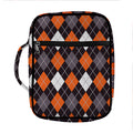 Halloween Argyle Pattern Print Front Pocket Bible Bag