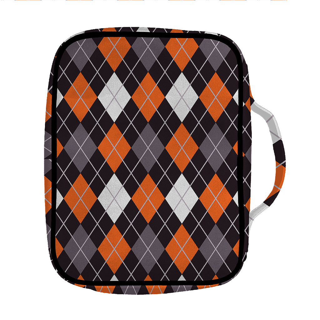 Halloween Argyle Pattern Print Front Pocket Bible Bag
