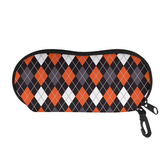 Halloween Argyle Pattern Print Glasses Case