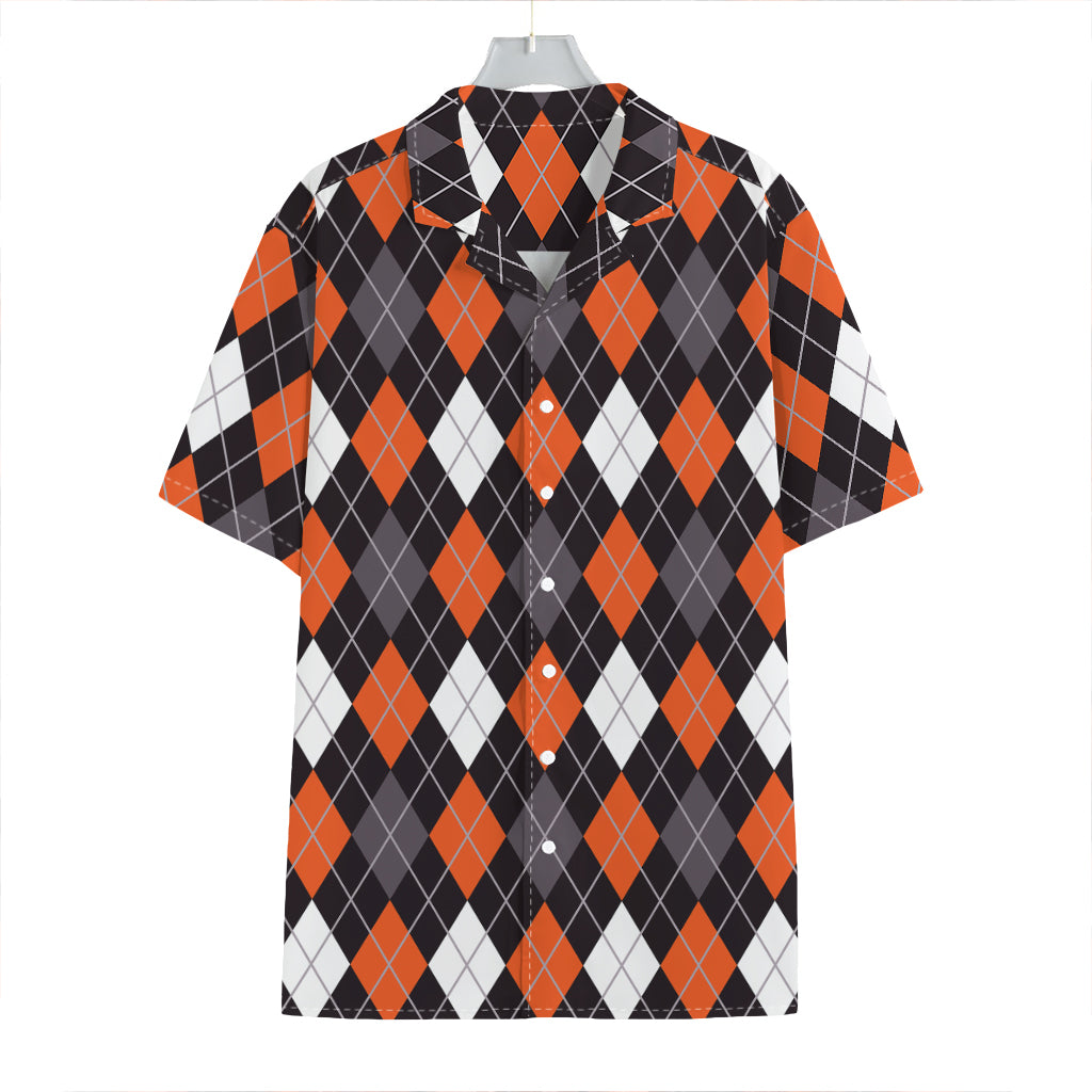 Halloween Argyle Pattern Print Hawaiian Shirt