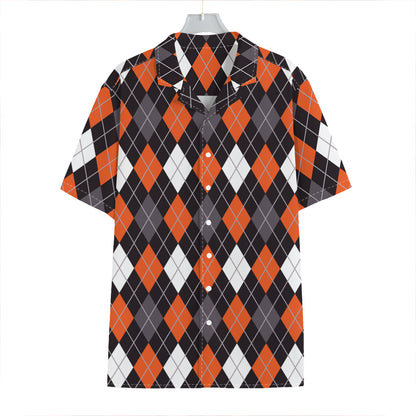 Halloween Argyle Pattern Print Hawaiian Shirt