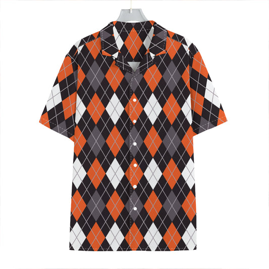 Halloween Argyle Pattern Print Hawaiian Shirt