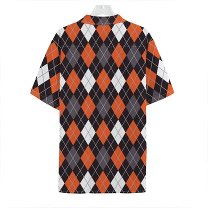 Halloween Argyle Pattern Print Hawaiian Shirt