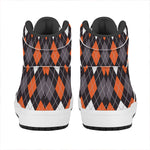 Halloween Argyle Pattern Print High Top Leather Sneakers