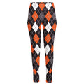 Halloween Argyle Pattern Print High-Waisted Pocket Leggings
