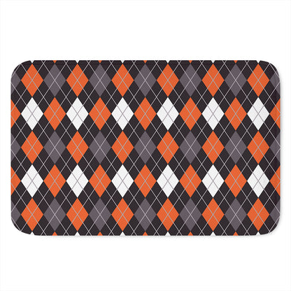 Halloween Argyle Pattern Print Indoor Door Mat