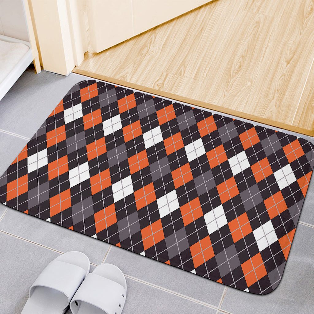 Halloween Argyle Pattern Print Indoor Door Mat