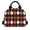 Halloween Argyle Pattern Print Insulated Lunch Bag