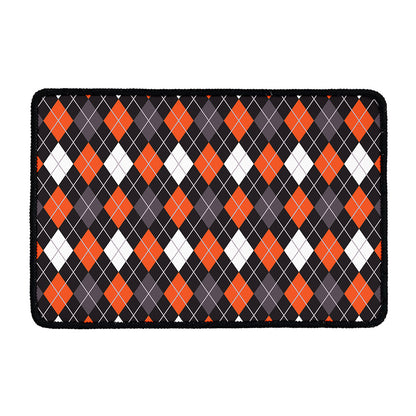 Halloween Argyle Pattern Print Kitchen Mat