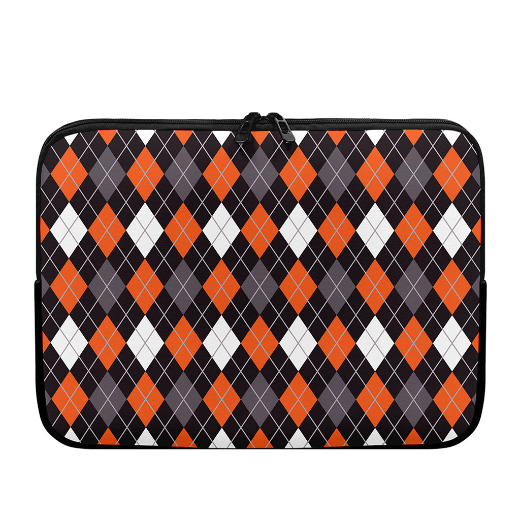 Halloween Argyle Pattern Print Laptop Sleeve