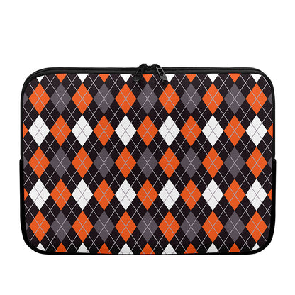 Halloween Argyle Pattern Print Laptop Sleeve