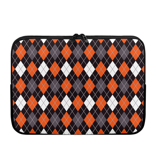 Halloween Argyle Pattern Print Laptop Sleeve
