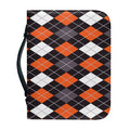 Halloween Argyle Pattern Print Leather Bible Cover