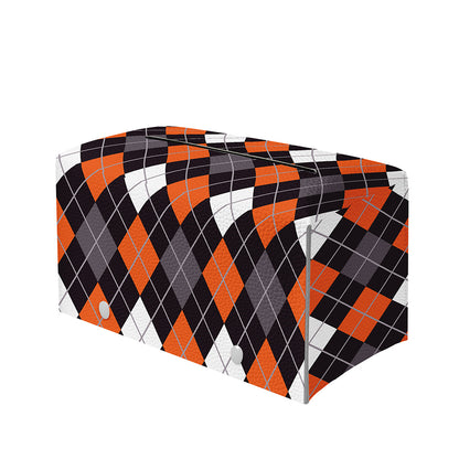 Halloween Argyle Pattern Print Leather Tissue Box Cover
