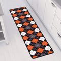 Halloween Argyle Pattern Print Long Kitchen Mat