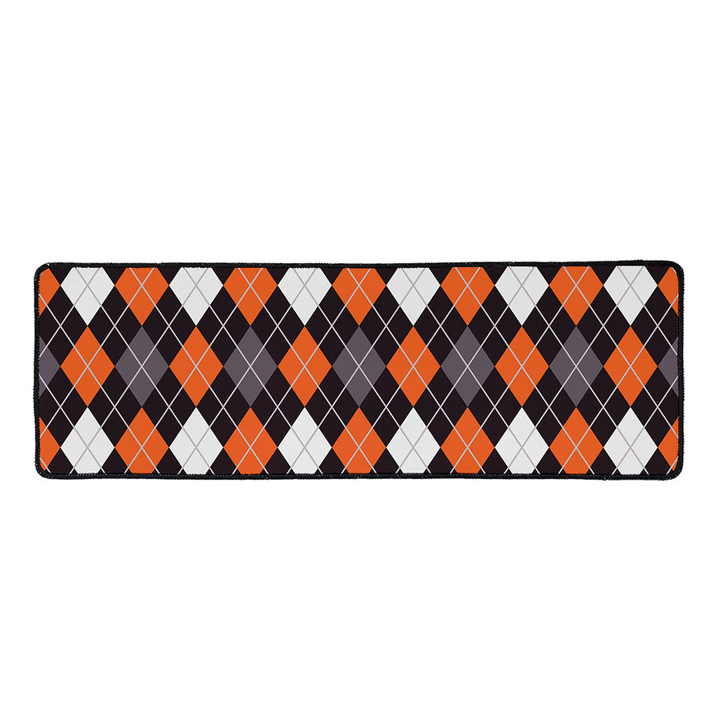 Halloween Argyle Pattern Print Long Kitchen Mat