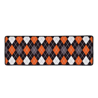 Halloween Argyle Pattern Print Long Kitchen Mat