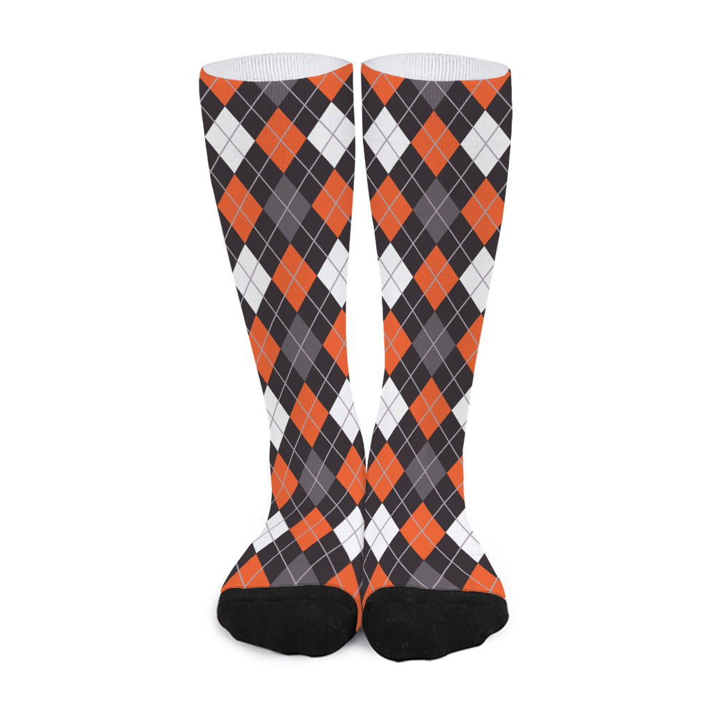 Halloween Argyle Pattern Print Long Socks