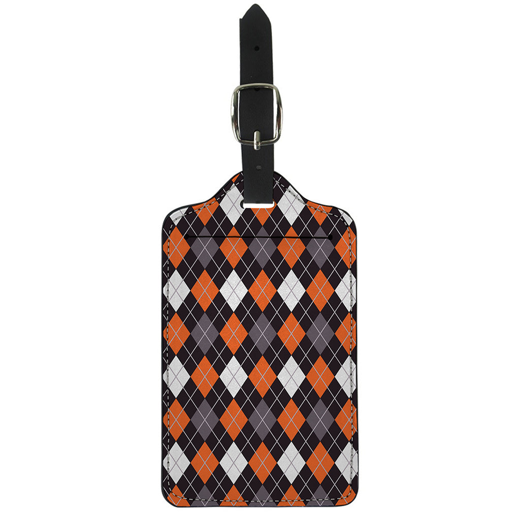 Halloween Argyle Pattern Print Luggage Tag