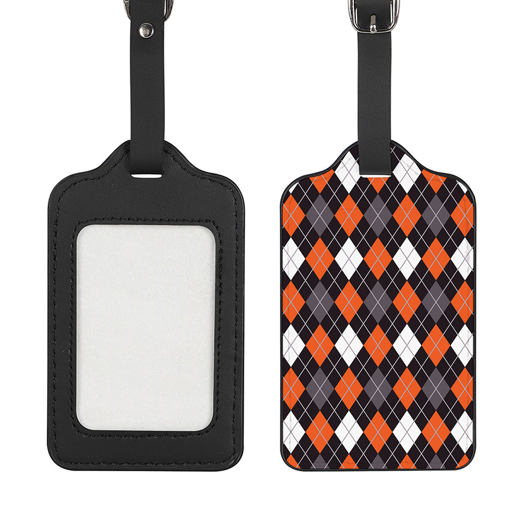 Halloween Argyle Pattern Print Luggage Tag