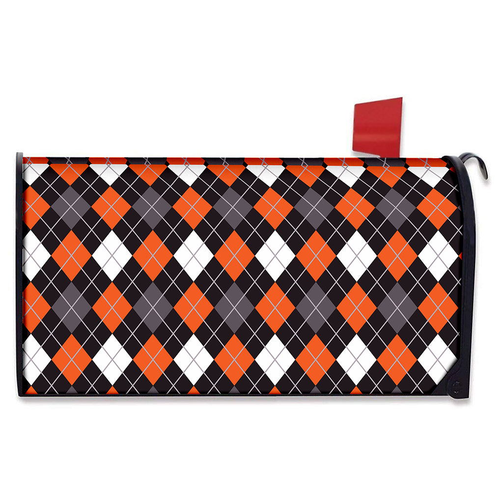 Halloween Argyle Pattern Print Mailbox Cover