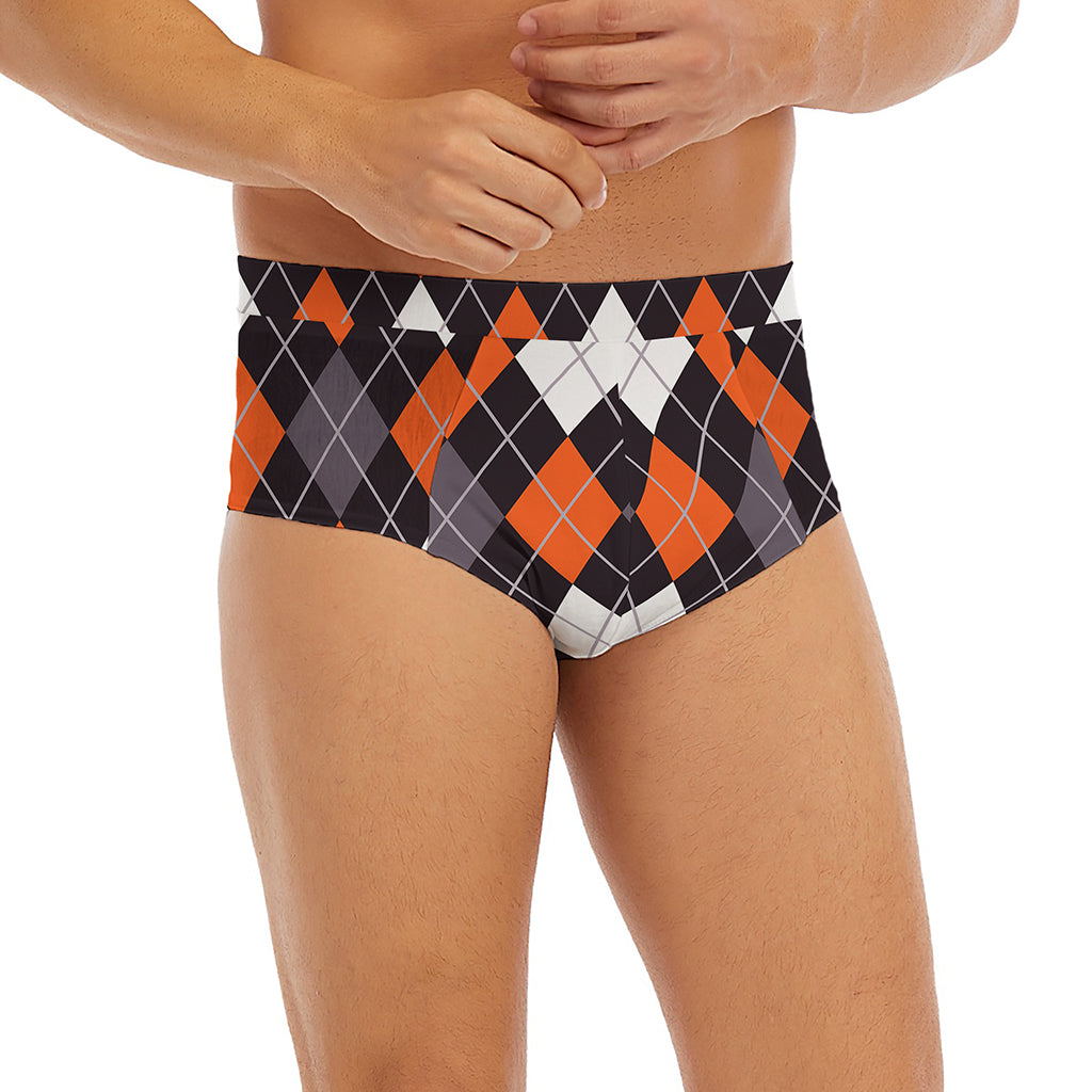 Halloween Argyle Pattern Print Men's Briefs