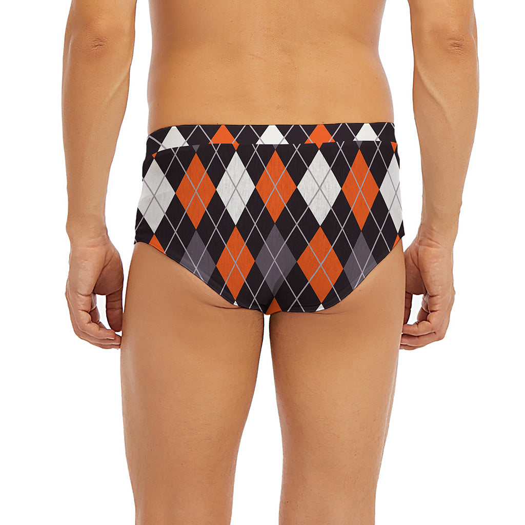 Halloween Argyle Pattern Print Men's Briefs