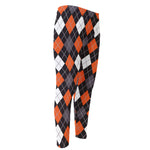 Halloween Argyle Pattern Print Men's Compression Pants