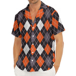 Halloween Argyle Pattern Print Men's Deep V-Neck Shirt