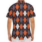 Halloween Argyle Pattern Print Men's Deep V-Neck Shirt