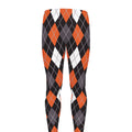 Halloween Argyle Pattern Print Men's Leggings