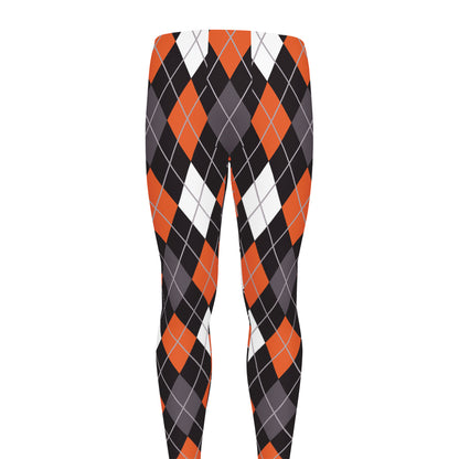 Halloween Argyle Pattern Print Men's leggings