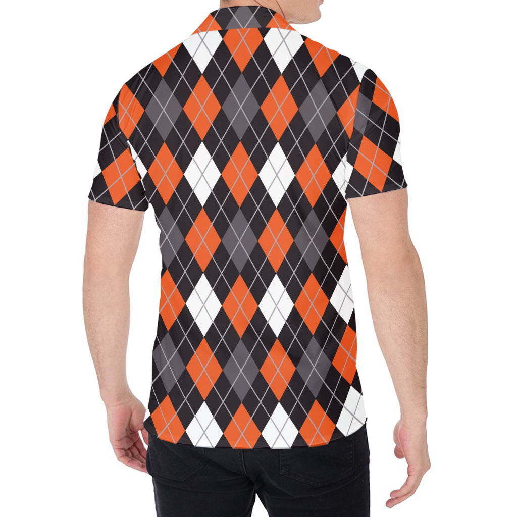 Halloween Argyle Pattern Print Men's Shirt