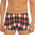 Halloween Argyle Pattern Print Men's Short Boxer Briefs