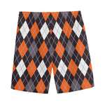 Halloween Argyle Pattern Print Men's Sports Shorts