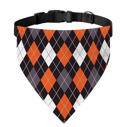 Halloween Argyle Pattern Print Over The Collar Dog Bandana