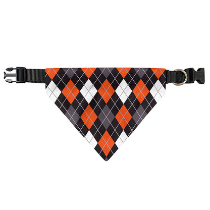 Halloween Argyle Pattern Print Over The Collar Dog Bandana