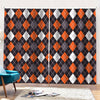 Halloween Argyle Pattern Print Pencil Pleat Curtains