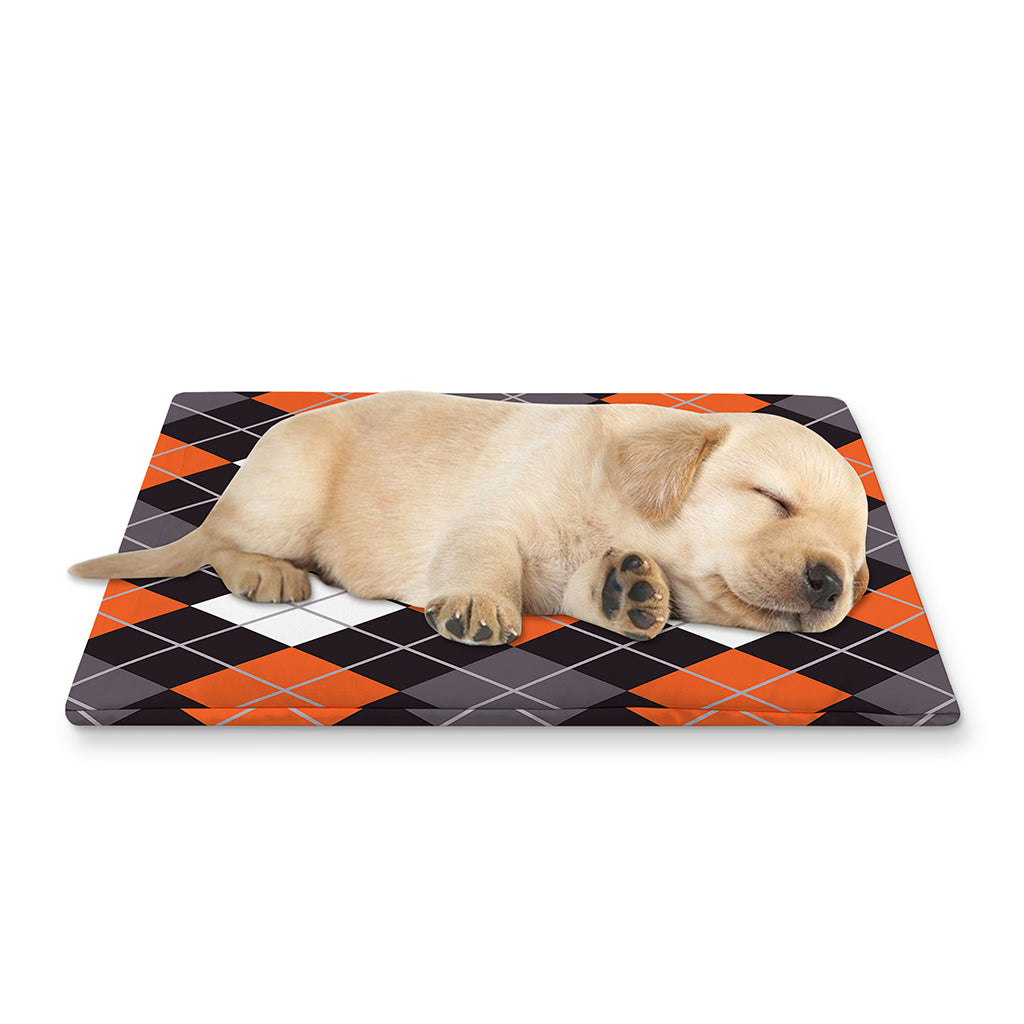 Halloween Argyle Pattern Print Pet Cooling Mat Cover