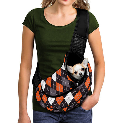 Halloween Argyle Pattern Print Pet Sling Carrier