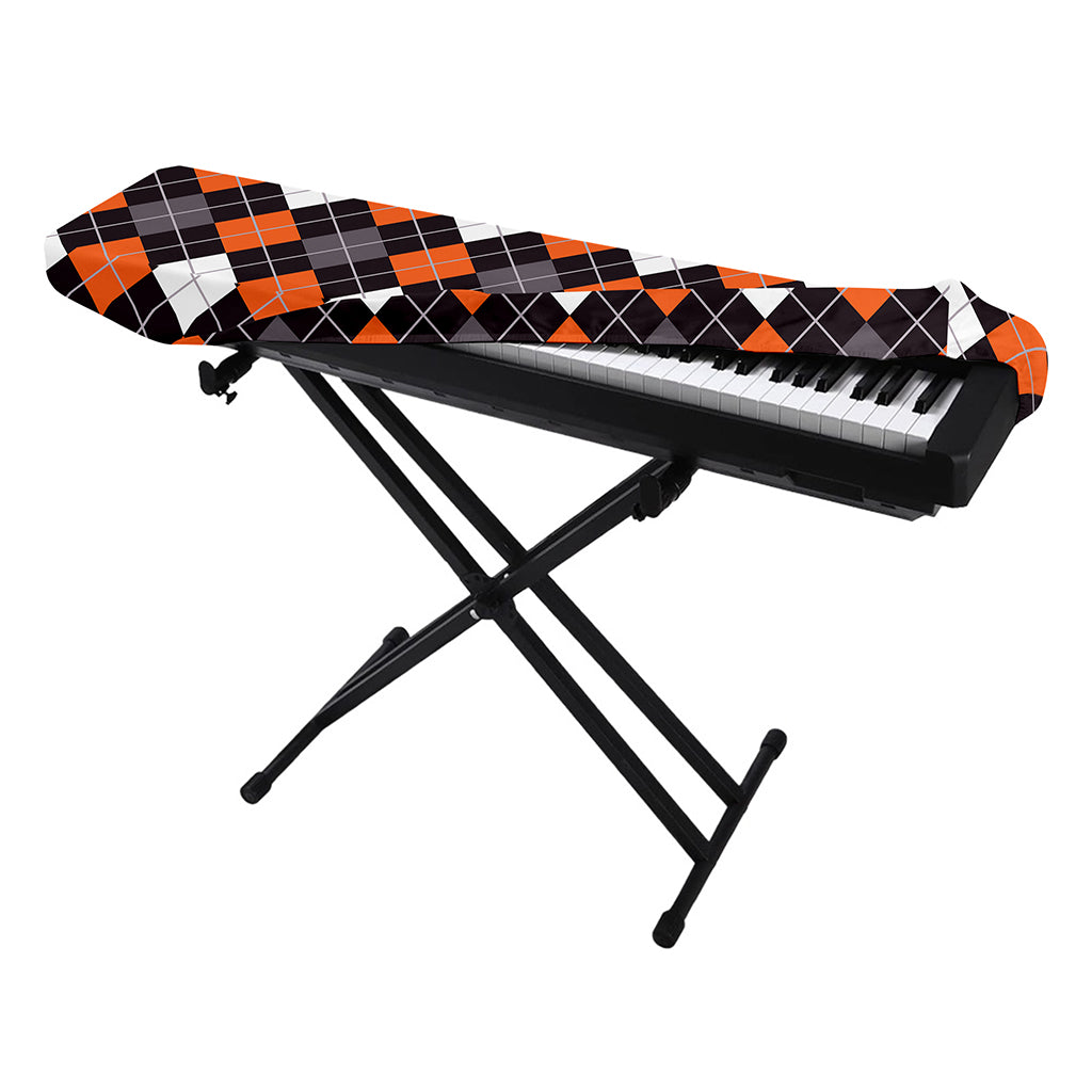 Halloween Argyle Pattern Print Piano Keyboard Cover