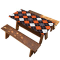 Halloween Argyle Pattern Print Picnic Table Cover